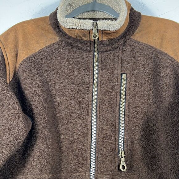 🔥🔥 KUHL Fleece Sherpa Fleece Jacket Full zip Brown Men Size Medium - EXCELLENT - Picture 5 of 12